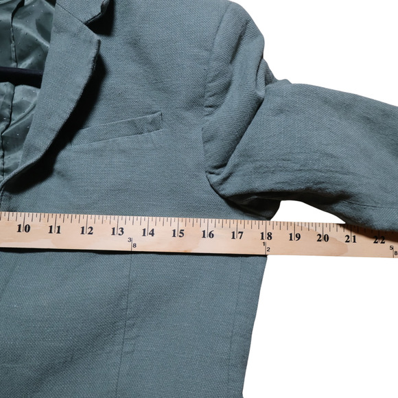 H&M Cotton Linen Blazer Sage Green Single-Breasted US 18 (Fits Like 12) SoftGirl - Picture 14 of 16